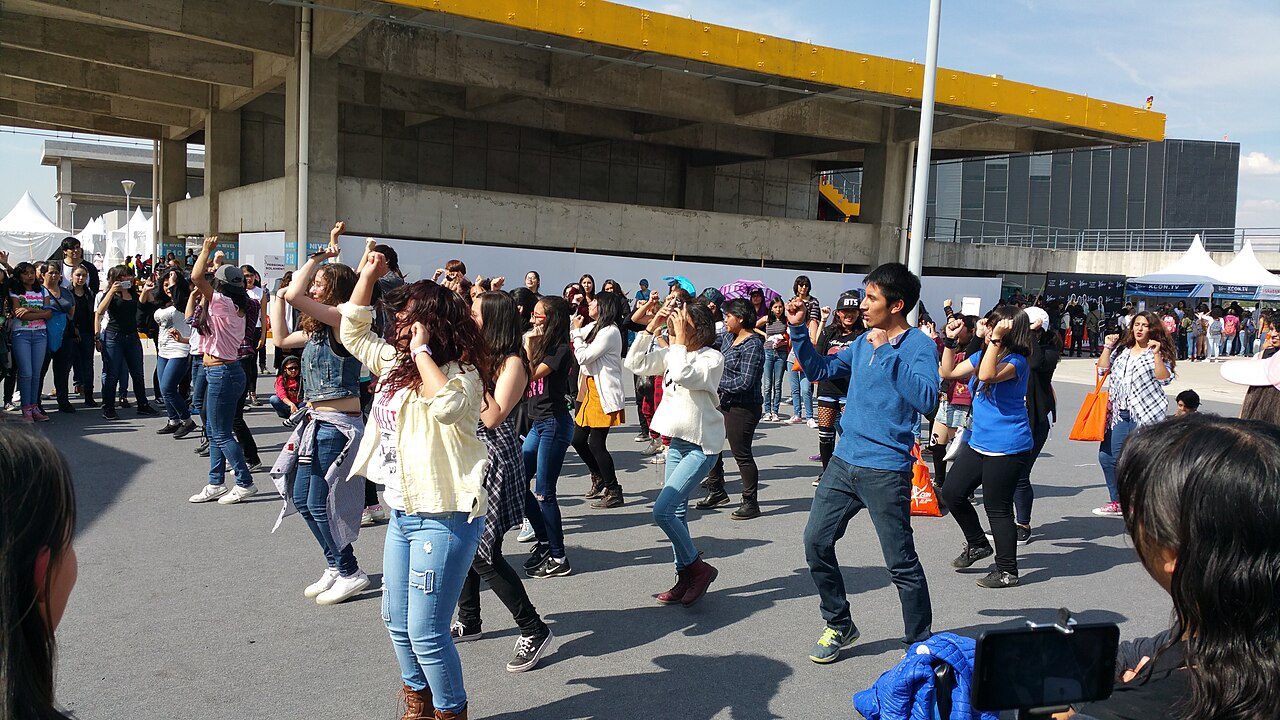 Participantes em Random Play Dance — coreografias em grupo, energia de comunidade e reação do público.